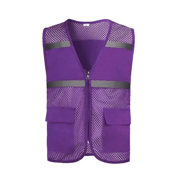Hi Viz Reflective Polyester Mesh Safety Vest