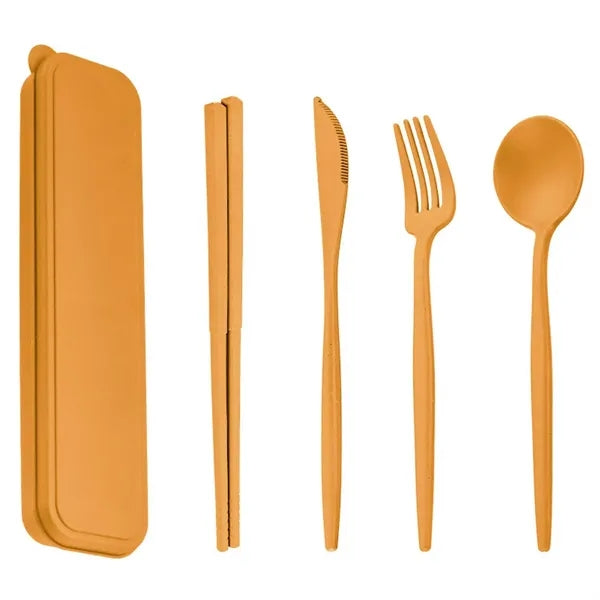 5PCS Eco Friendly Wheat Straw Cutlery Set