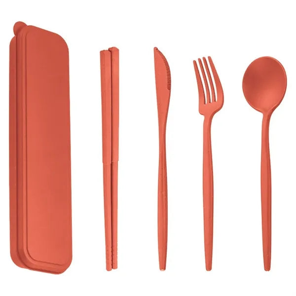 5PCS Eco Friendly Wheat Straw Cutlery Set