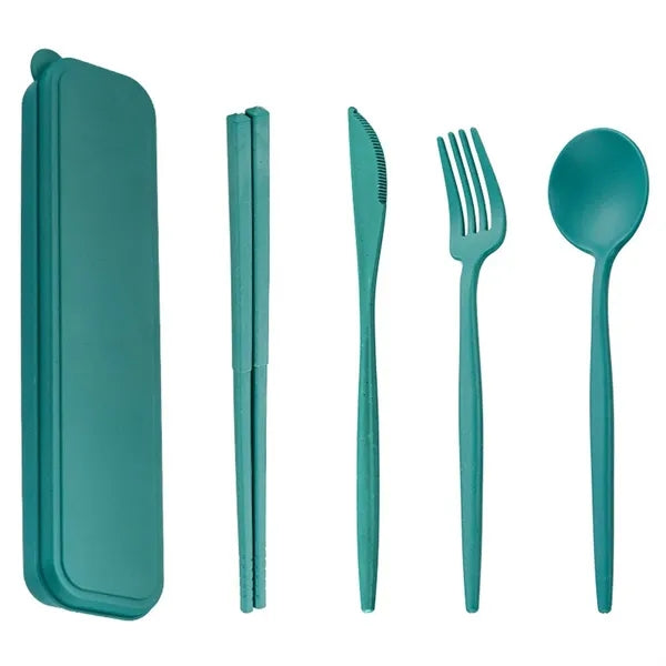 5PCS Eco Friendly Wheat Straw Cutlery Set