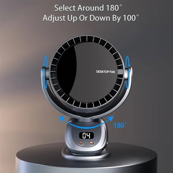 Portable USB Clip On Desk Fan w/ LED Display