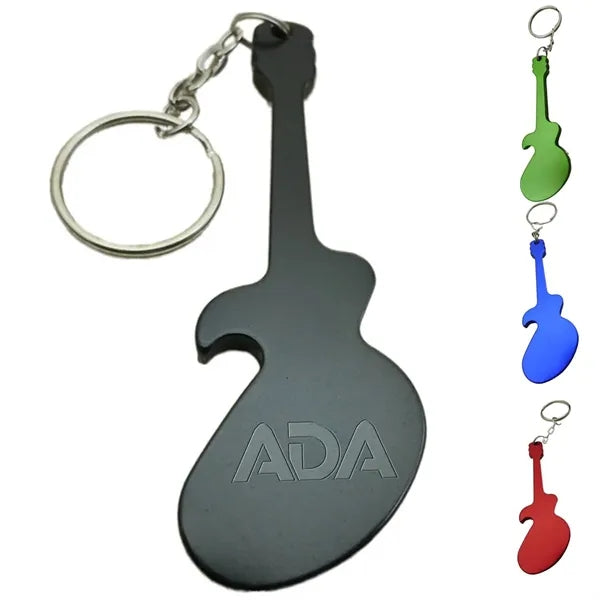 Guitar Shaped Aluminum Alloy Bottle Opener Keychain