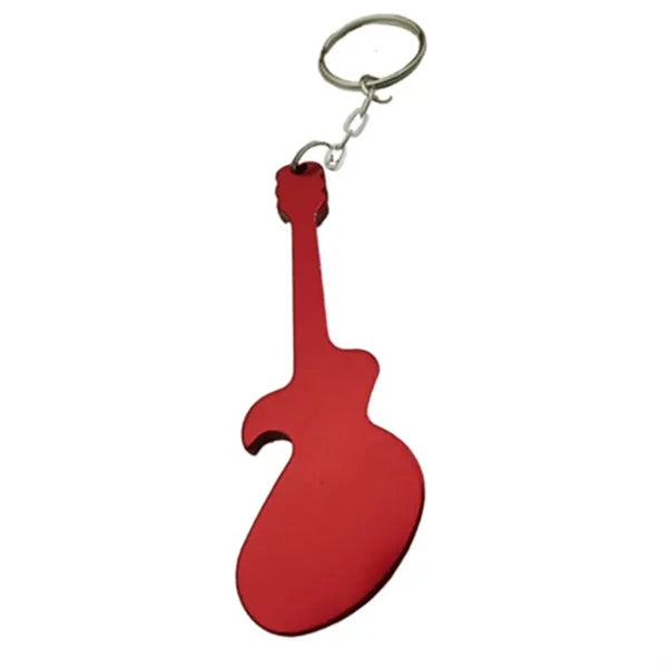 Guitar Shaped Aluminum Alloy Bottle Opener Keychain