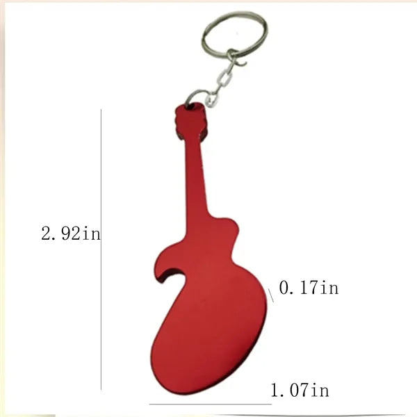 Guitar Shaped Aluminum Alloy Bottle Opener Keychain
