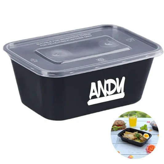 27oz Pack of 50 Food-Grade Black Bottom Meal Boxes