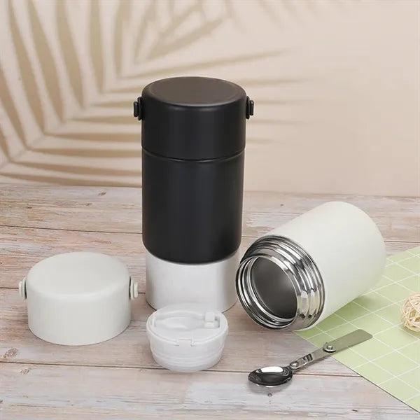 34oz Portable Stainless Steel Thermal Food Jar w/ Spoon