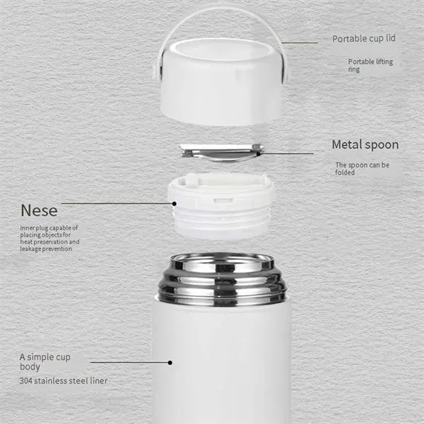 34oz Portable Stainless Steel Thermal Food Jar w/ Spoon