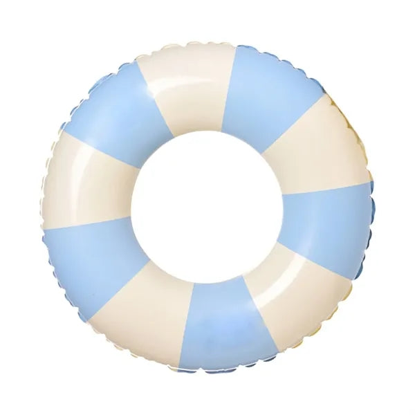 Summer Retro Striped Inflatable Swim Ring w/ Thickened PVC