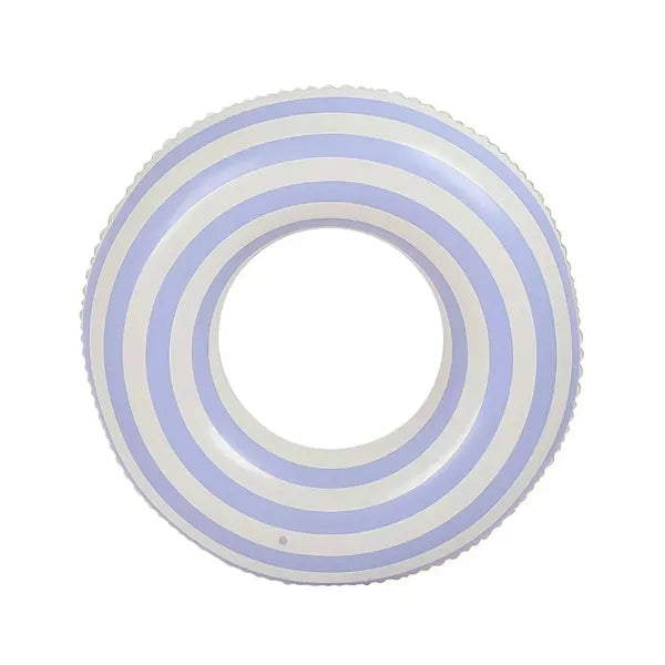 Summer Retro Striped Inflatable Swim Ring w/ Thickened PVC