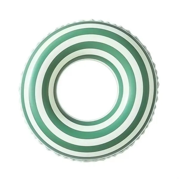 Summer Retro Striped Inflatable Swim Ring w/ Thickened PVC