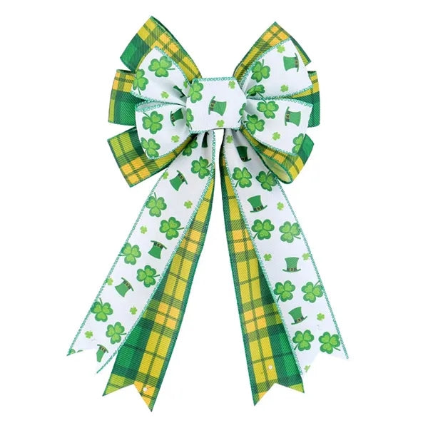 St. Patrick's Day Clover Bow Decoration
