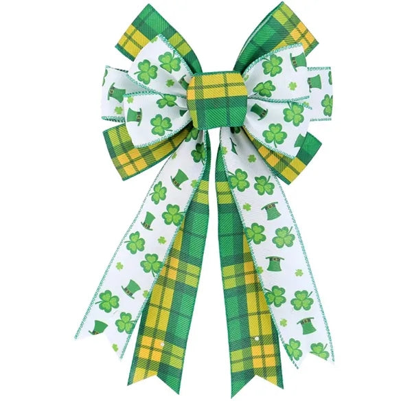 St. Patrick's Day Clover Bow Decoration