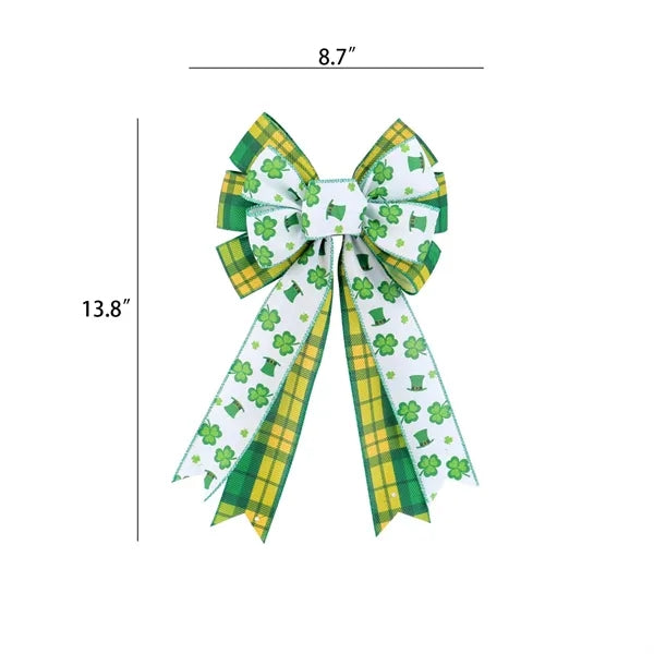 St. Patrick's Day Clover Bow Decoration