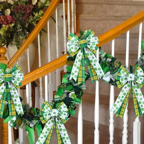 St. Patrick's Day Clover Bow Decoration