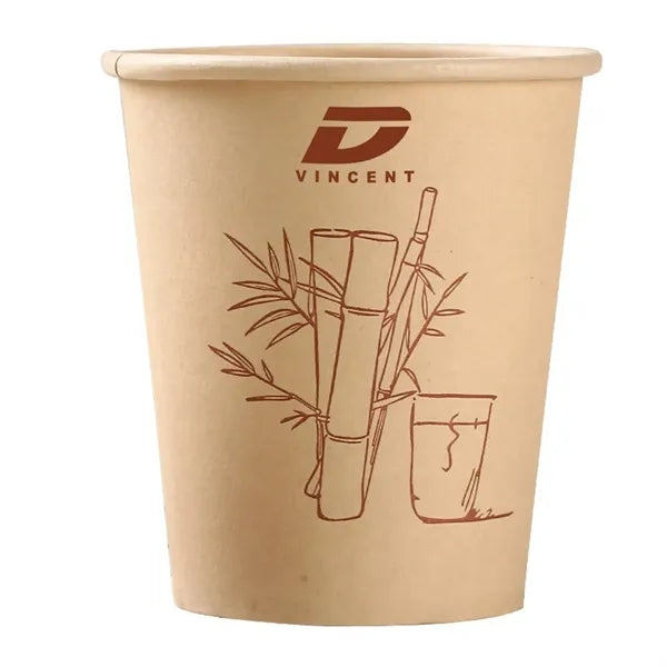 50Pcs 9oz Bamboo Fiber Natural Color Disposable Paper Cup
