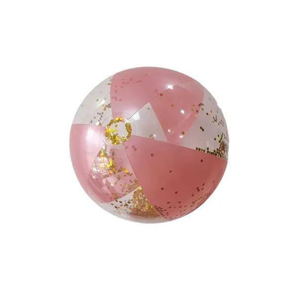 16/24in PVC Inflatable Beach Ball - Transparent Glitter Toy