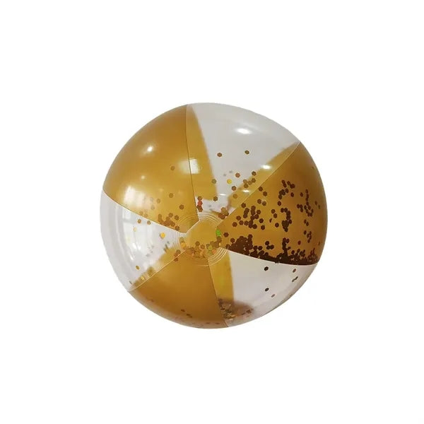 16/24in PVC Inflatable Beach Ball - Transparent Glitter Toy