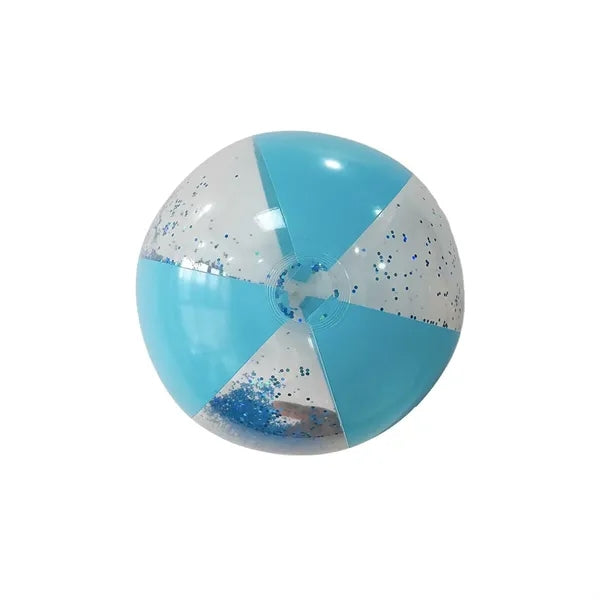 16/24in PVC Inflatable Beach Ball - Transparent Glitter Toy