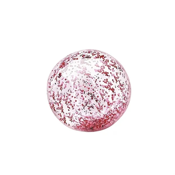 16/24in PVC Inflatable Beach Ball - Transparent Glitter Toy