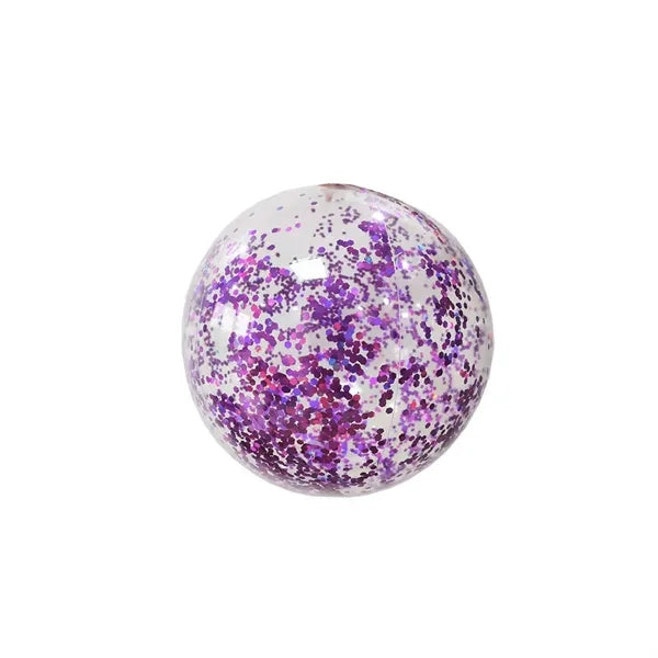 16/24in PVC Inflatable Beach Ball - Transparent Glitter Toy