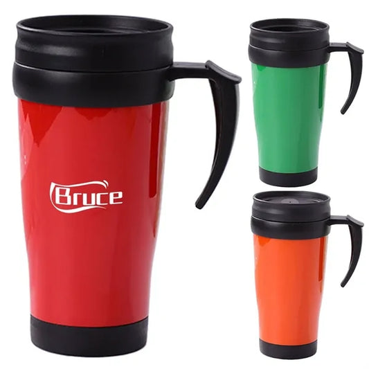 17 oz. Portable Travel Plastic Car Coffee Cup w/ Handle