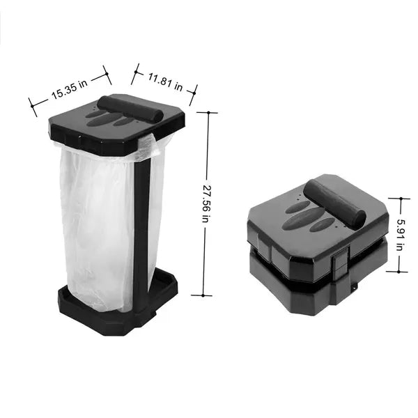 Foldable Outdoor Trash Bag Holder W/ Lid