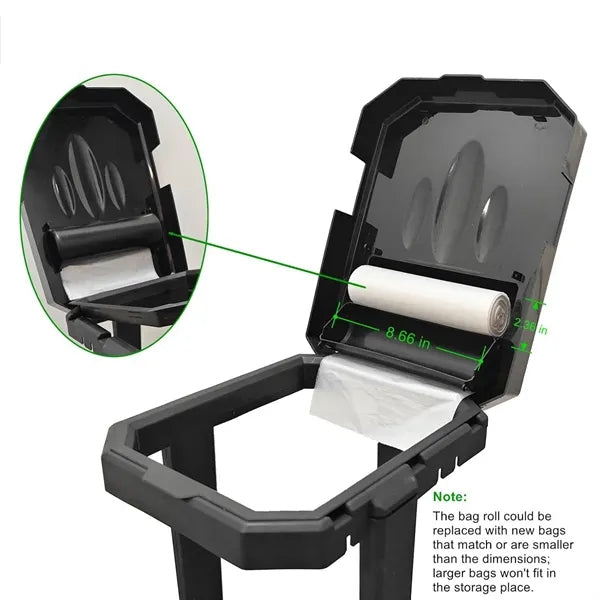 Foldable Outdoor Trash Bag Holder W/ Lid