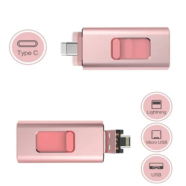 64Gb Usb 4-In-1 Compact Portable Flash Drive