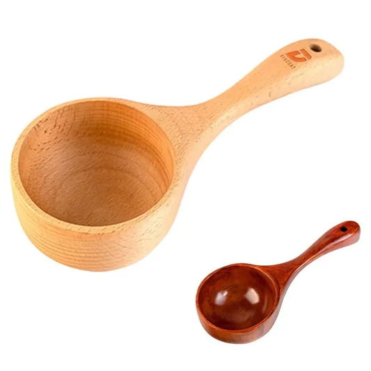 Kitchen Round Serving Wooden Scoop