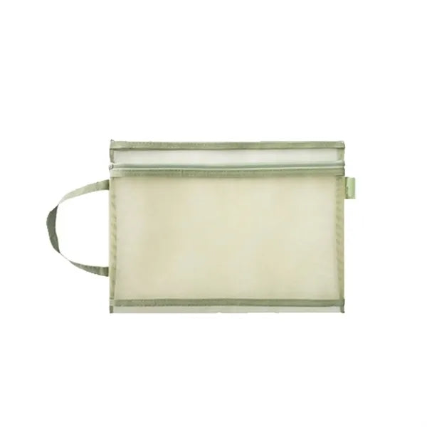 Large Durable Portable Zipper Nylon Mesh Pencil Case