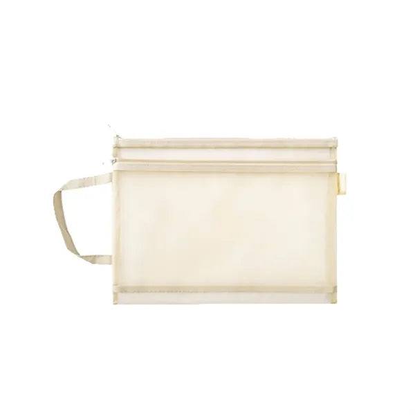 Large Durable Portable Zipper Nylon Mesh Pencil Case