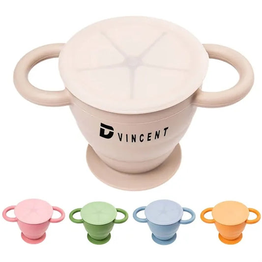 Portable Collapsible Silicone Snack Container for Toddlers