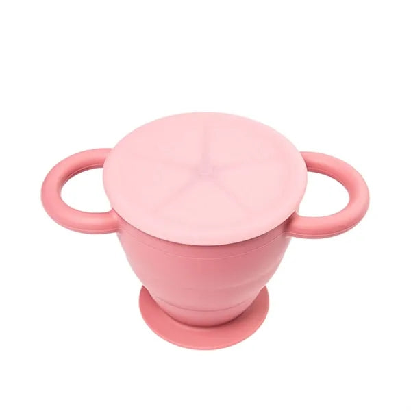 Portable Collapsible Silicone Snack Container for Toddlers