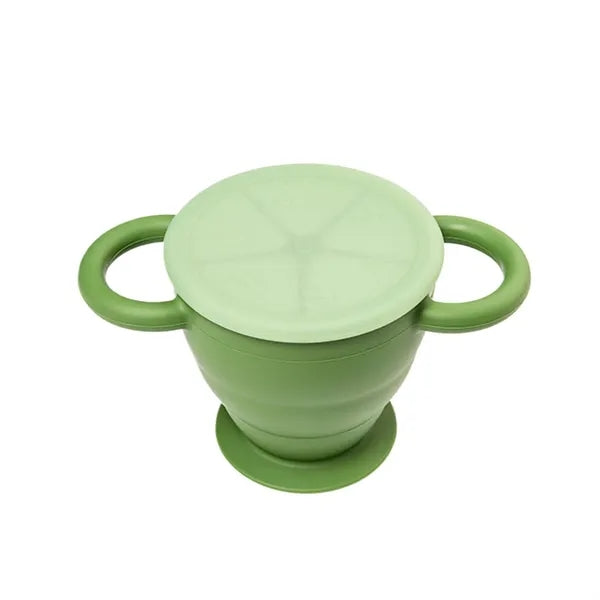 Portable Collapsible Silicone Snack Container for Toddlers