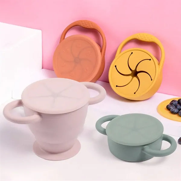 Portable Collapsible Silicone Snack Container for Toddlers