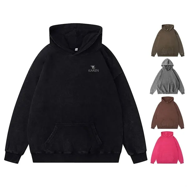Cotton Casual Vintage Long Sleeve Hooded Sweatshirt