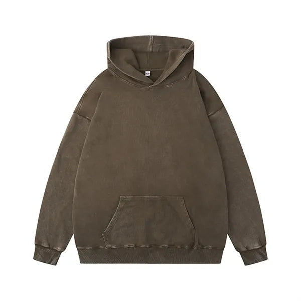 Cotton Casual Vintage Long Sleeve Hooded Sweatshirt