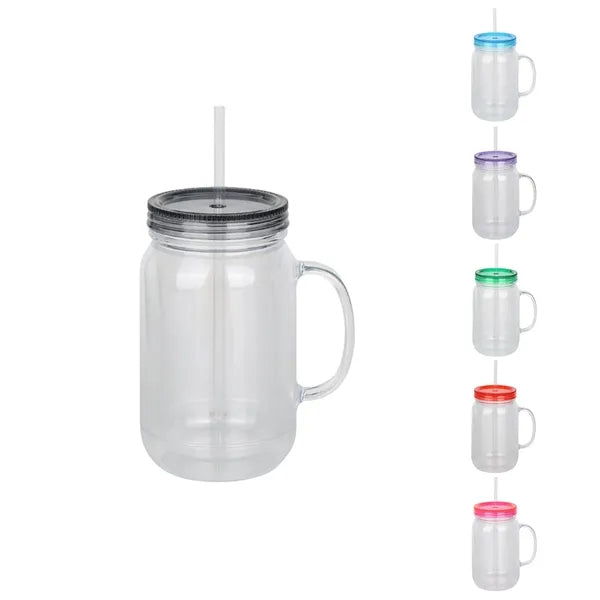 Leakproof Double-Layer Plastic Mason Cup