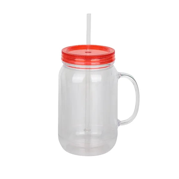 Leakproof Double-Layer Plastic Mason Cup