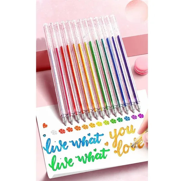18PCS Glitter Gel Pens Sparkling Ink