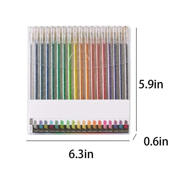 18PCS Glitter Gel Pens Sparkling Ink