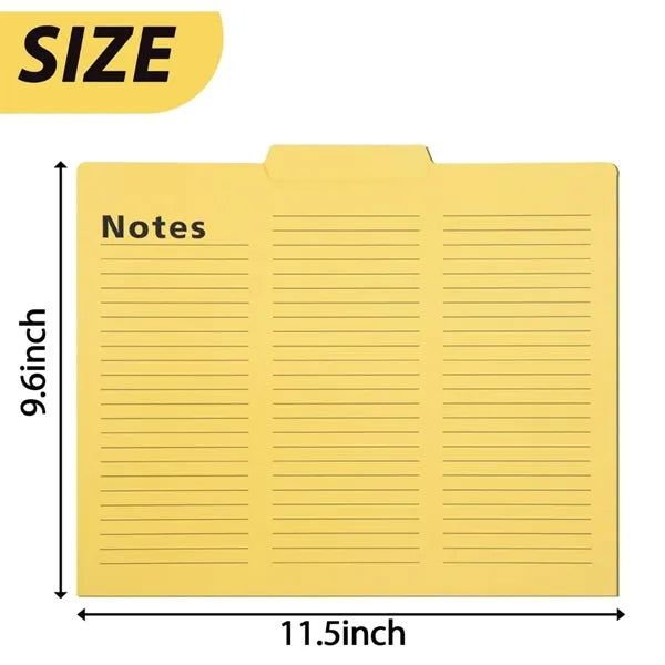 16-Pack Notes Tabbed Lined File Folders