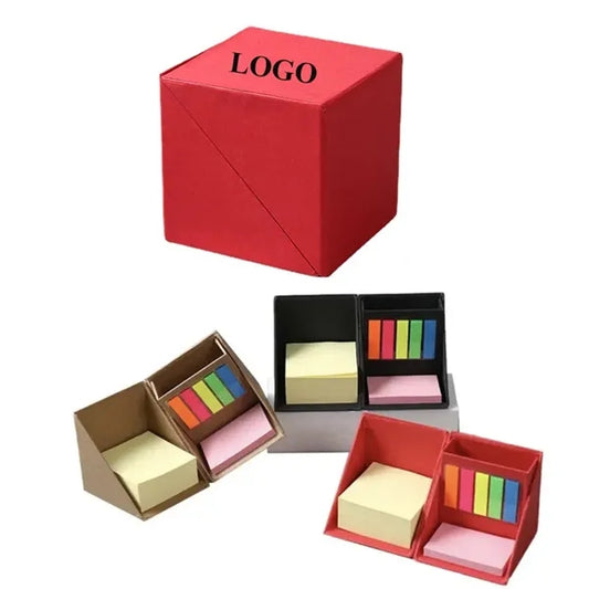Foldable Cube Memo Box Sticky Notes with Pen Holder