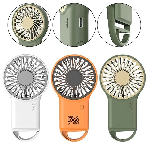Mini Handheld USB Rechargeable Fan with Hanging Hook