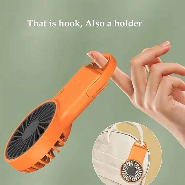 Mini Handheld USB Rechargeable Fan with Hanging Hook