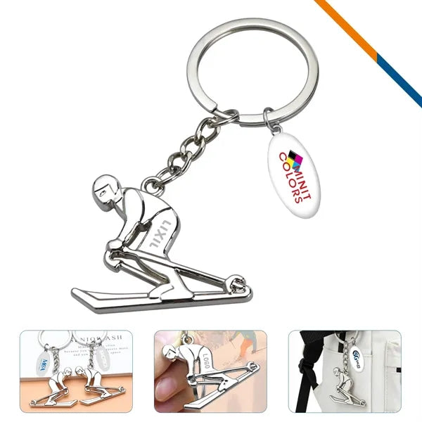 PowPop Skier Keychain