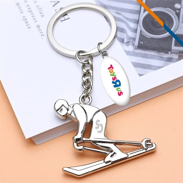 PowPop Skier Keychain