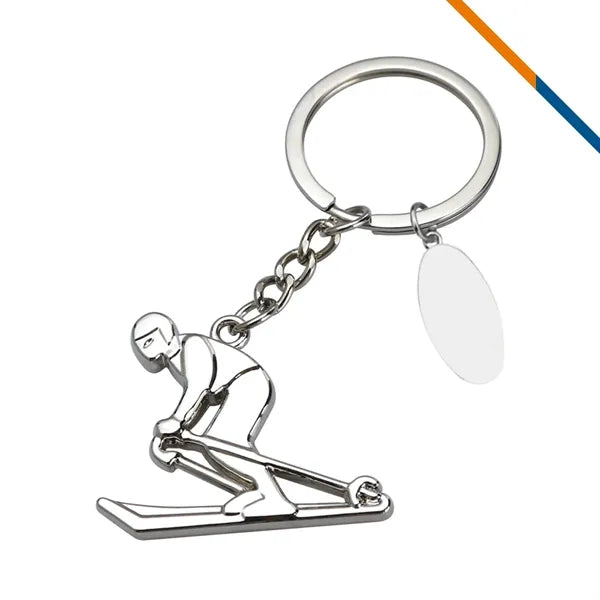 PowPop Skier Keychain