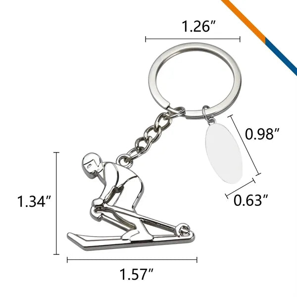 PowPop Skier Keychain