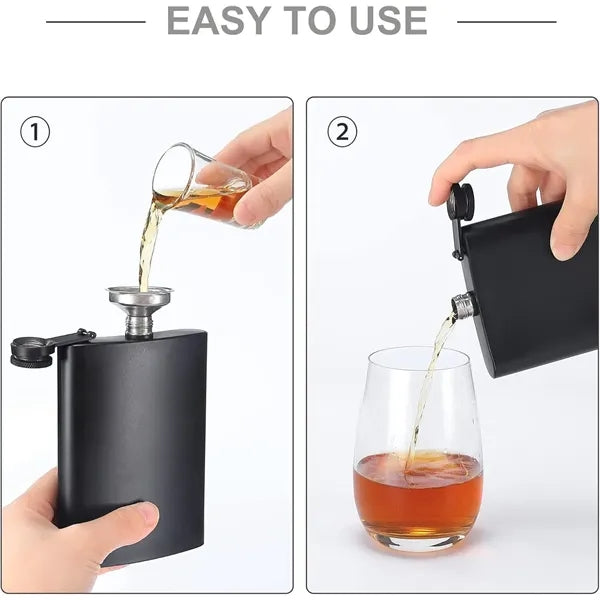8 Oz Stainless Steel Leak-proof Hip Flask
